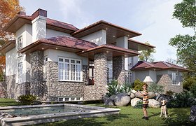 3d visualization of the country house