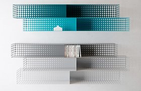 “In The Fog” Shelving Feature A Gradient Of Circles